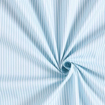 baby blue and white striped viscose fabric