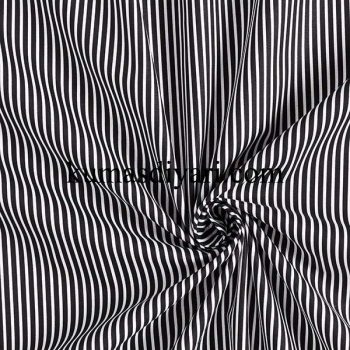 black and white striped viscose fabric