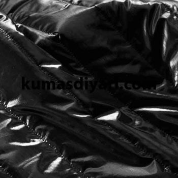 black glossy quilted fabric for coats