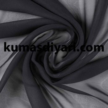 black silk chiffon fabric