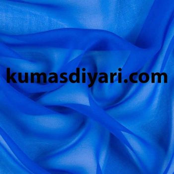 blue silk chiffon fabric