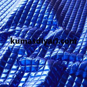 blue square quilted fabric for coats