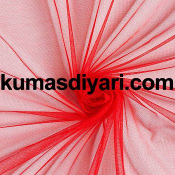 cherry red tulle fabric