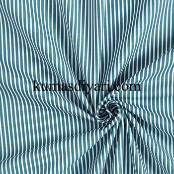 dark green and white striped viscose fabric