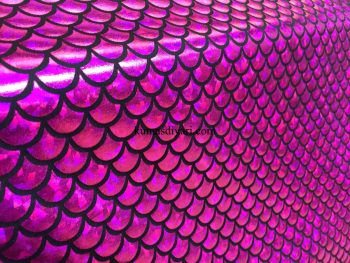 fuchsia fish scale hologram fabric