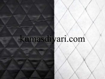 glossy black diamond pattern quilted fabric