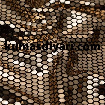 gold honeycomb shimmering fabric