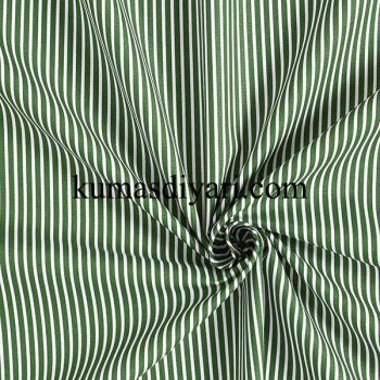 green and white striped viscose fabric