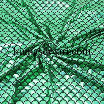 light green fish scale holographic fabric