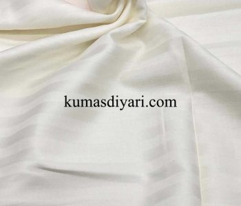 off-white striped cotton satin fabric