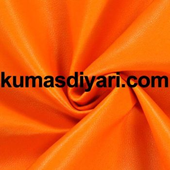 orange faux leather