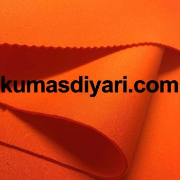 orange puffy scuba fabric