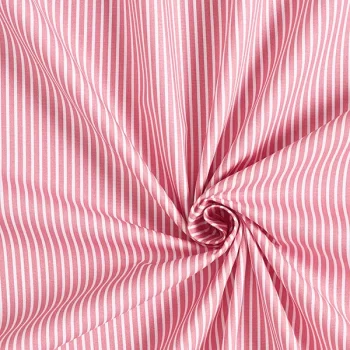 pink and white striped viscose fabric