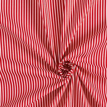 red and white striped viscose fabric