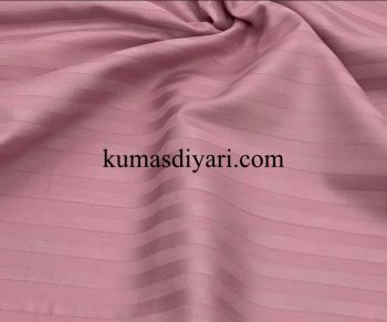 rose-colored striped cotton satin fabric