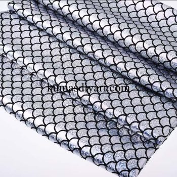 silver fish scale hologram fabric