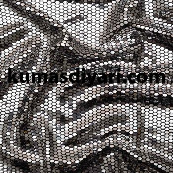 silver honeycomb shiny fabric