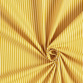 yellow and white striped viscose fabric