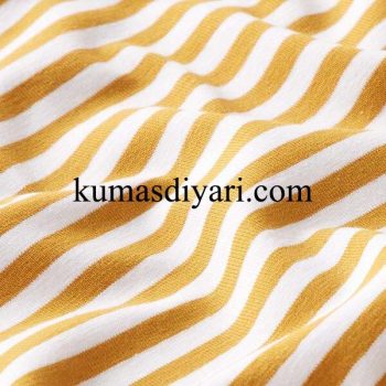 yellow and white thick striped viscose fabric